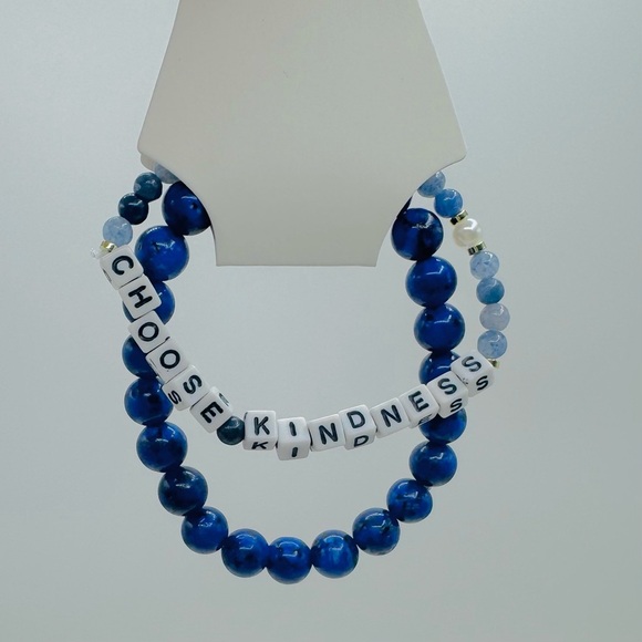 Jewelry - Choose Kindness Blue Beaded Bracelets